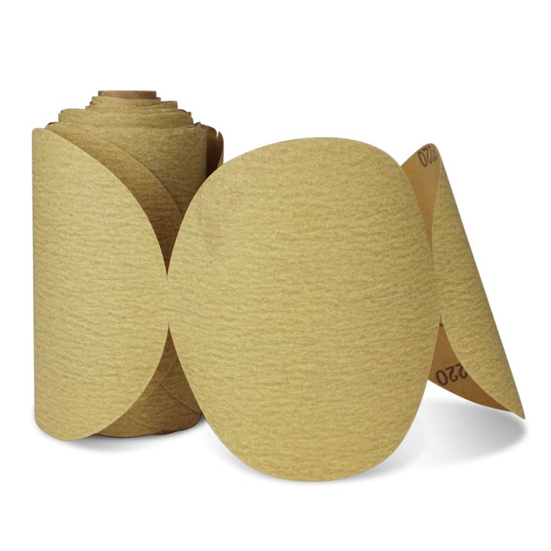 BHA 5" Inch Discs On a Roll PSA Gold Adhesive Back DA Sanding Paper - 100 Pack (180 Grit) - Image 3